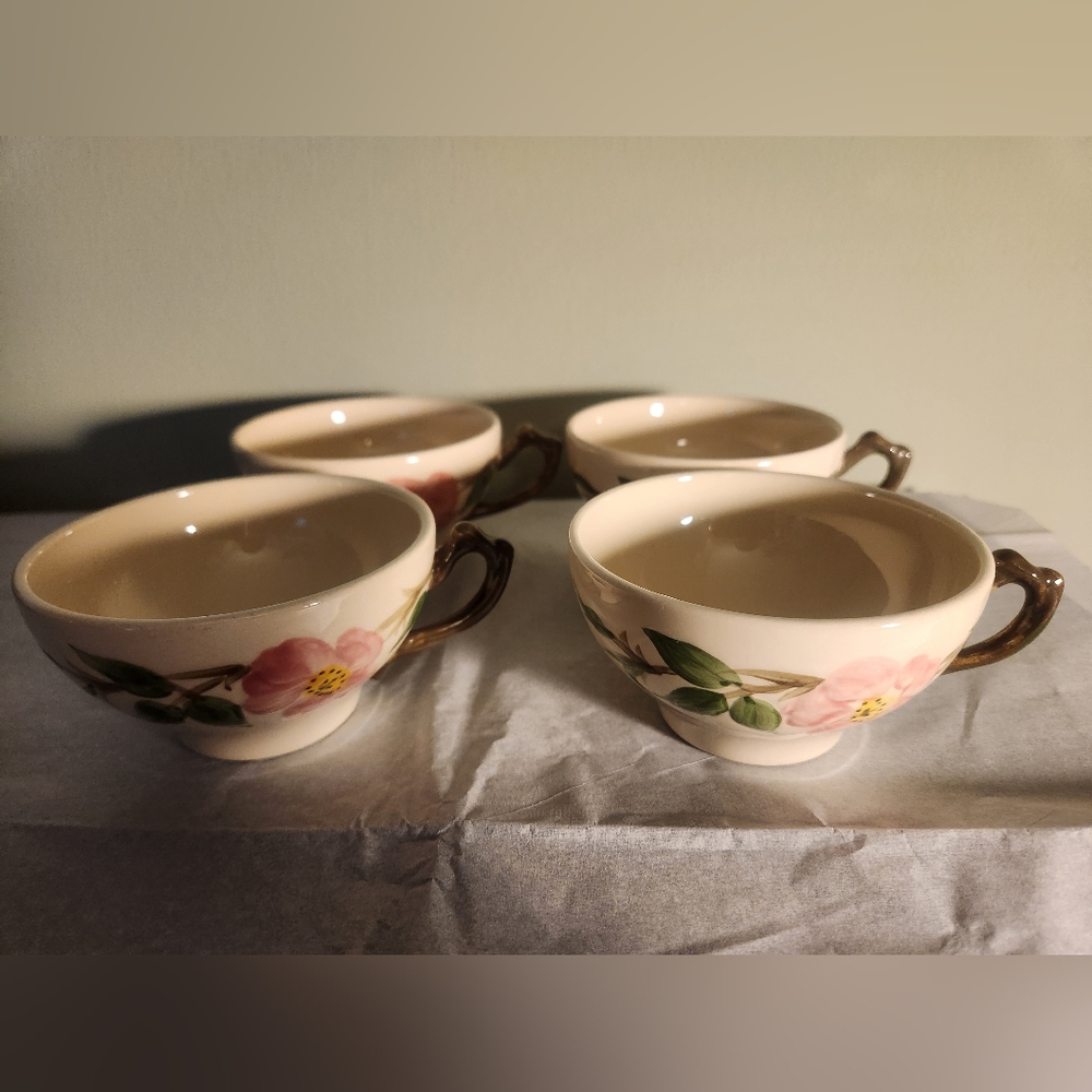 Vintage Franciscan Desert Rose Tea Cups Set Of 4 Coffee Tea NO SAUCERS